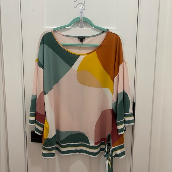 Ann Taylor Women’s Color Block Oversize Blouse Size XL Artsy Feminine - Picture 1 of 5
